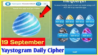 Yaystogram🤑 Bot Today 19 September Daily Cipher Code ∆ YaystogramTodayDailyCipherCode [upl. by Dyraj867]