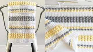 Crochet Mesh and Bobble Stitch [upl. by Tezil]