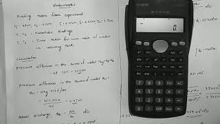 VENTURIMETER  EXPERIMENT 8  SAMPLE CALCULATION MODEL [upl. by Naomi145]