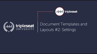 Document Templates and Layouts 2 Settings Level 3  TSU [upl. by Lorrimor]