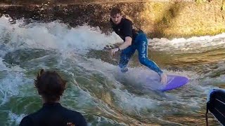 Englischer garten München Eisbachwelle Munich Surfing 1592496 [upl. by Dar]