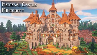 Minecraft How to build a Medieval Castle in the Mountains  Tutorial [upl. by Ranjiv]