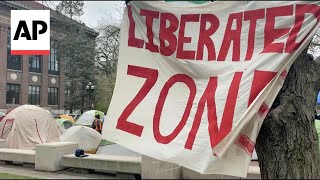 ProPalestinian encampment grows on the University of Michigan campus [upl. by Camp605]