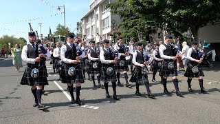 Scotland the Brave by Edinburgh Academy Pipe Band on the march during 2023 Linlithgow Marches [upl. by Leavitt]