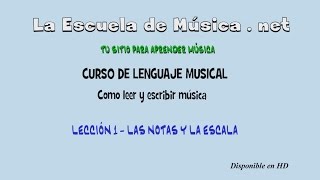 Como leer partituras  Las notas musicales  Lección 1 [upl. by Nilreb202]