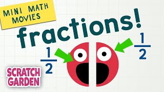 Fractions  Mini Math Movies  Scratch Garden [upl. by Novanod255]