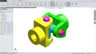 Solidworks tutorial  Design and Assembly of Universal joint in Solidworks [upl. by Rivy]