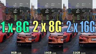 32GB vs 16GB vs 8GB RAM GTX 1650 i3 10105 [upl. by Adnicaj]