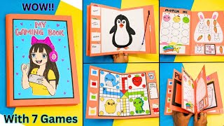 7 Paper Games in a BookHow to make Paper Gaming BookDIY Easy amp Funny Paper GamesDIY Game book [upl. by Strohben813]