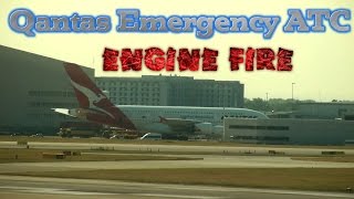 Qantas QF94 Engine Fire A380 Emergency Landing Los Angeles ATC [upl. by Leelah]