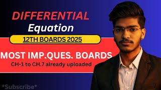 Differential Eqn most imp questions for Boards 2025 maths cbse [upl. by Ericka]