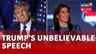 Trump Wins Nevada Caucus  Trump Speech  Trump Attacks Rival Nikki Haley  Trump Vs Haley  N18L [upl. by Waterer]