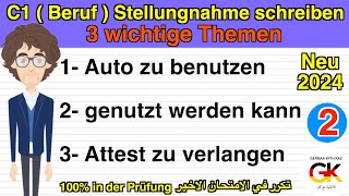 C1  Beruf  Stellungnahme schreiben  3 wichtige Themen  Part 2  neu 2024 [upl. by Armelda]