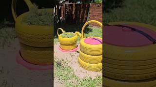 COMO DECORAR JARDIM COM PNEUS VELHOS [upl. by Kylander]