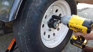 DeWalt Brushless 20v Impact Wrench DCF899 Changing Tire [upl. by Atnuahsal202]