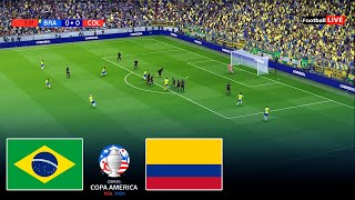 🔴LIVE  BRAZIL vs COLOMBIA I COPA AMERICA 2024  MATCH LIVE TODAY  REALISTIC PES [upl. by Eiramanel]