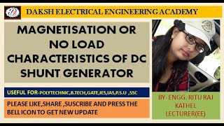 Magnetization or no load characteristics of DC shunt generator [upl. by Katalin]