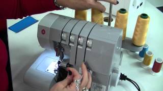 Using your OverlockerSerger How To Change Colours on a Threaded machine [upl. by Inman]