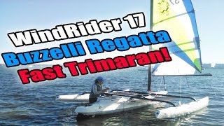 Fast Trimaran WindRider 17 During Buzzelli Multihull Regatta [upl. by Ahsined]