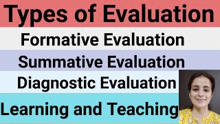 Types of EvaluationFormativeSummativediagnosticFor all Teaching Exams [upl. by Enneiluj]