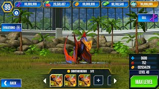 NEW UPGRADE ORNITHOCHEIRUS MAX X3 LEVEL 40  JURASSIC WORLD THE GAME [upl. by Etnoek]