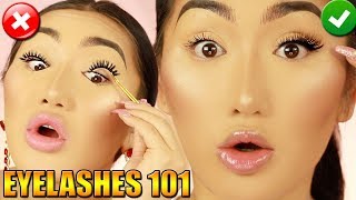 HOW TO APPLY FALSE EYELASHES FOR BEGINNERS EASY  LILLY LASHES DUPES [upl. by Griswold]