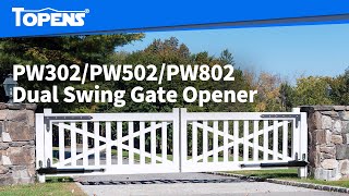 TOPENS PW302  PW502  PW802 Dual Swing Gate Opener  Directly AC Electricity Powered [upl. by Pavlov]