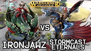 IRONJAWZ vs STORMCAST ETERNALS 2000 pts  Warhammer Age of Sigmar Battle Report matched play [upl. by Reiter598]