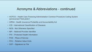 Medical Billing Terminology Acronyms amp Abbreviations [upl. by Sauncho]