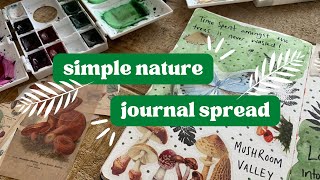 Nature Journal Spread  Simple Art Journal Ideas  Creative Journaling 2022 [upl. by Ivzt]