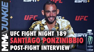 Santiago Ponzinibbio reacts to Fight of the Year candidate win  UFC Fight Night 189 [upl. by Lleoj]