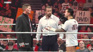 Raw  CM Punk describes his conspiracy theory to WWE COO Triple H [upl. by Seroka]