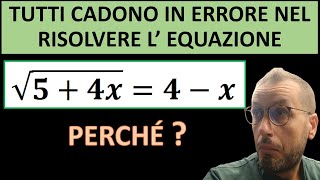 Tutti cadono in errore per questa equazione irrazionale [upl. by Norri]