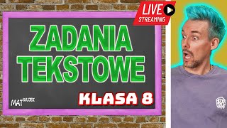 ZADANIA TEKSTOWE  Klasa 8 [upl. by Naujahs]