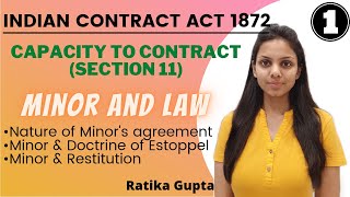 CAPACITY TO CONTRACT  MINOR AND LAW  Section11 Contract Act 1872 Part1 [upl. by Oriel]