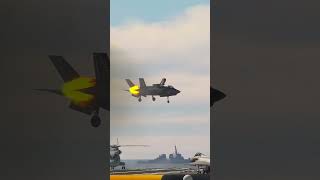 Engine Fire on F35 Jet Fighter landing on an Aircraft Carrier [upl. by Elladine]