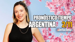 Pronóstico para el 2 de noviembre de 2024 Argentina  Infoclima TV [upl. by Dannie178]