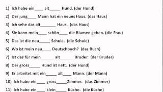 Practice with Adjective Endings in German  wwwgermanforspaldingorg [upl. by Siffre]