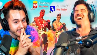 AURONPLAY Y GREFG POR PRIMERA VEZ JUGANDO FORTNITE  TheGrefg [upl. by Bambie]