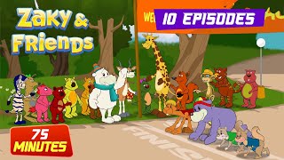 Zaky amp Friends 75 Minutes Compilation  10 Zaky Cartoon Episodes [upl. by Eniamrahs]