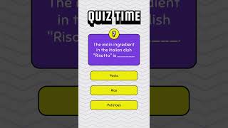 The main ingredient in the Italian dish Risotto is quiz quiztime quizchallenge [upl. by Ekaterina]