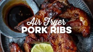 Quick amp Easy Air Fryer Ribs  Supergolden Bakes [upl. by Wj]