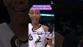 “Step back youre dancing kinda close…” 😂🤣 via ESPN ajawilson lasvegas aces wnba lmao [upl. by Avlem]