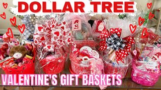 Dollar Tree Gift Baskets  Valentines Gift IDEAS 2021 [upl. by Nnor]