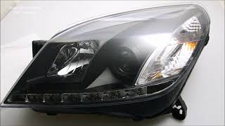 SWLight Scheinwerfer Opel Astra H LEDStandlicht LWR Black SWTuning [upl. by Eelac]