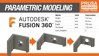 Parametric modeling in Fusion360 explained in 40 seconds  detailed tutorial with example [upl. by Enomsed]