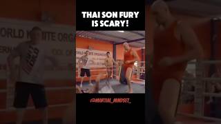 Tyson Fury blasts Thai trainer with a solid low kick muaythai boxing [upl. by Malita823]