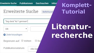 Schnellkurs Literaturrecherche [upl. by Cybil760]