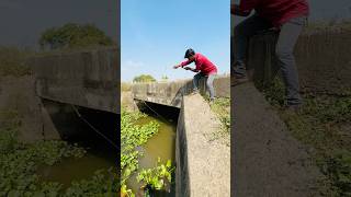 A fisherman hook fishing in the canal  unique hook fishing  fishingmethods jigfishing shorts [upl. by Noraed791]