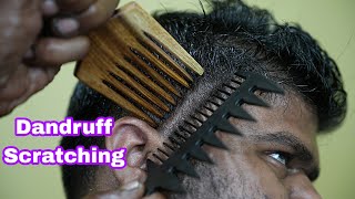 ASMR Natural Dandruff Scratching With Wooden Comb  ASMR Comb Scratching  Scratching Head Massage [upl. by Herwick]